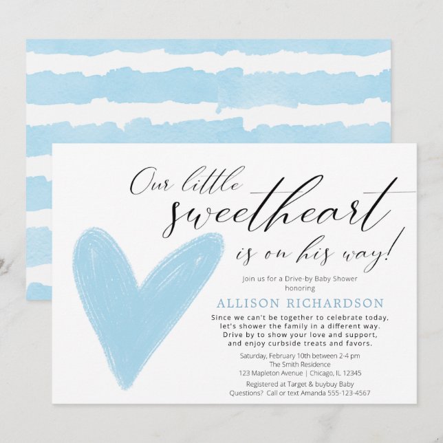 Invitación Conducido niño blanco de San Valentín moderno (Anverso / Reverso)