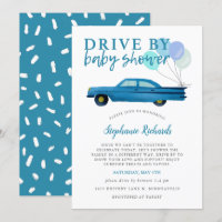 Conducido Por Baby Shower Blue Car Parade