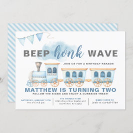 Invitación Conducir por el niño invitado al cumpleaños del tr