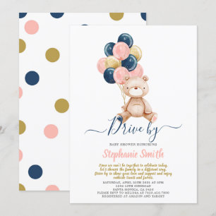Invitación Conducir por el sexo del oso revelar Baby Shower