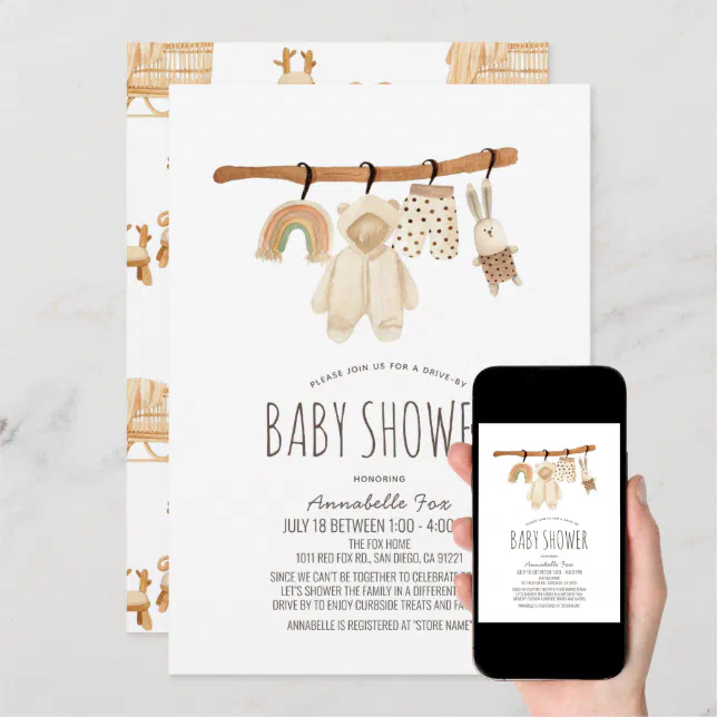 Invitación Conducta Neutral por Baby Shower en línea de ropa Zazzle.es
