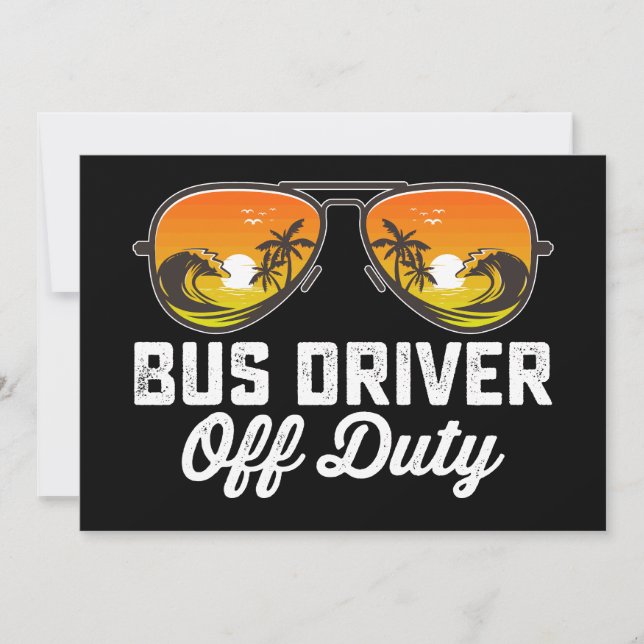Invitación Conductor De Autobús Sin Gafas De Sol El Día De La (Anverso)