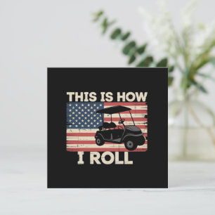 Invitación Conductor de Carrito de Golf Así es como Rueda Ban