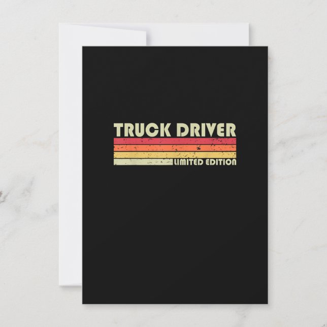 Invitación CONDUCTOR DE TRUCK Funny Job Title Profession Cump (Anverso)