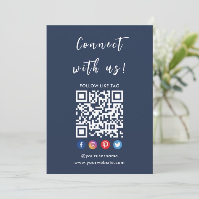 Invitación Conéctate Con El Código Qr De Los Ee.Uu. (Anverso de pie)