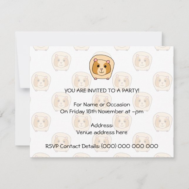 Invitación Conejillo de Indias en un modelo de conejillos de (Anverso)