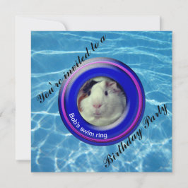 Invitación Conejillo de indias fiesta de piscina