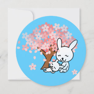 Invitación conejillos florales