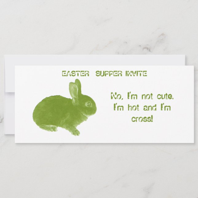 Invitación Conejito cruzado caliente para Pascua (Anverso)