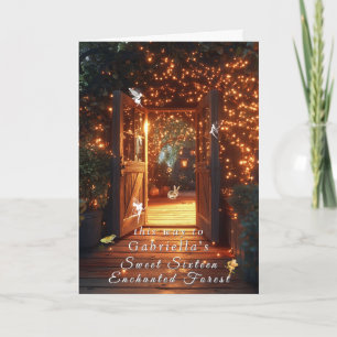 Invitación Conejito de la puerta de las hadas del bosque enca