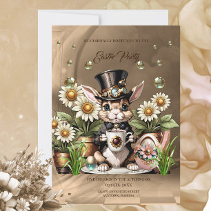 Invitación Conejito de Pascua adorable.