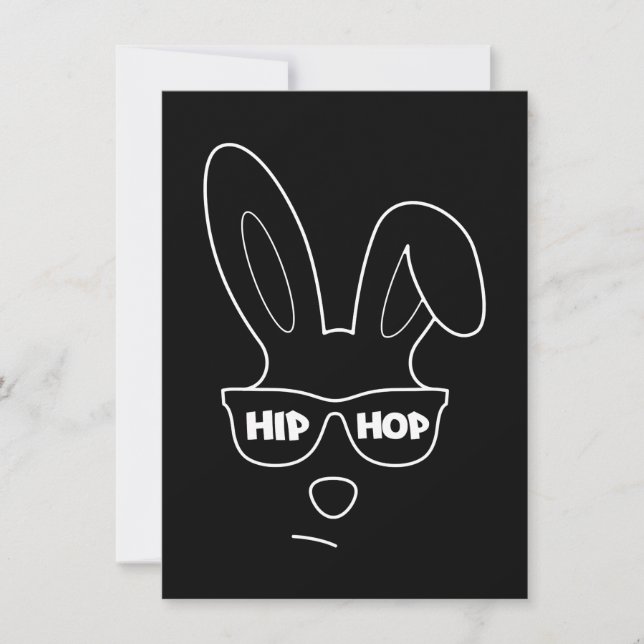Invitación Conejito de Pascua con gafas de sol Gracioso Pascu (Anverso)