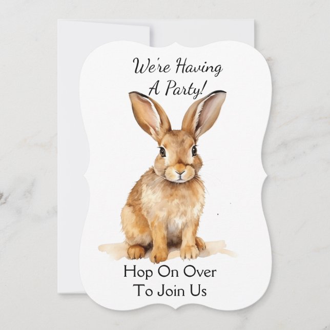 Invitación Conejito marrón lindo personalizado (Anverso)