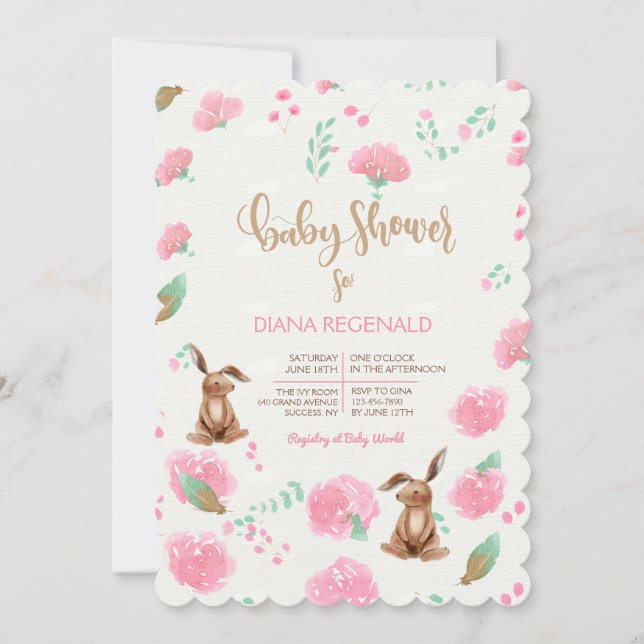Invitación Conejitos Baby Shower (Anverso)
