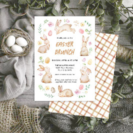 Invitación Conejitos de guardería de primavera Brunch de Pasc