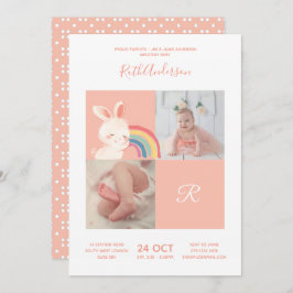 Invitación Conejo ・ Alfabeto Monograma Cuto Baby Shower