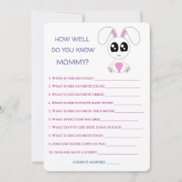 Invitación Conejo Baby Shower, Qué Bien Conoce A Mamá