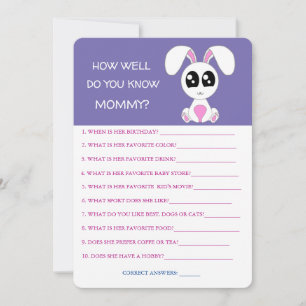 Invitación Conejo Baby Shower, Qué Bien Conoce A Mamá