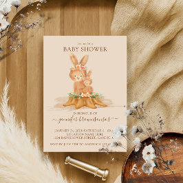 Invitación Conejo Beige Mami Bunny Baby