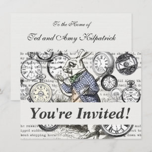 Invitación Conejo Blanco Alice en el País de las Maravillas R