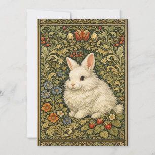 Invitación Conejo blanco art nouveau vintage
