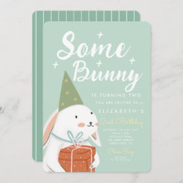 Invitación Conejo blanco lindo Algunos conejitos se están vol