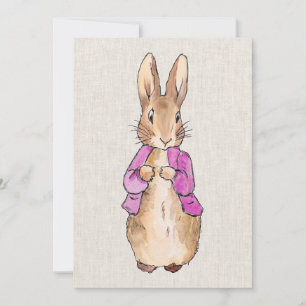 Invitación Conejo clásico chaqueta rosa