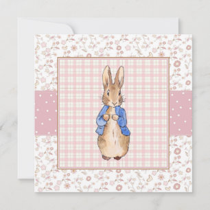 Invitación Conejo clásico con chaqueta azul