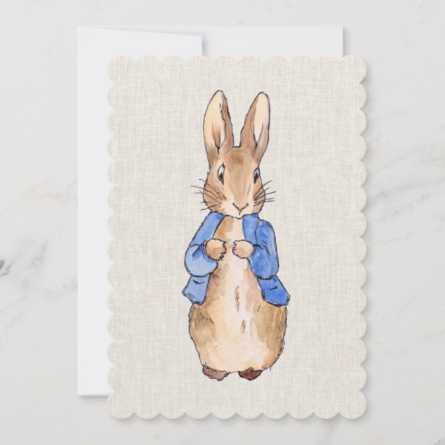 Invitación Conejo clásico con chaqueta azul (Anverso)