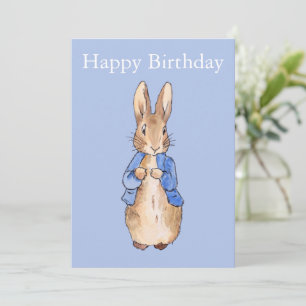 Invitación Conejo clásico con chaqueta azul