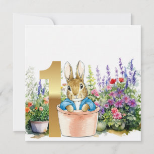 Invitación Conejo clásico Cumpleaños primero