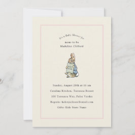 Invitación Conejo clásico de cuento de hadas rosa para baby s
