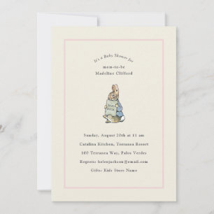 Invitación Conejo clásico de cuento de hadas rosa para baby s