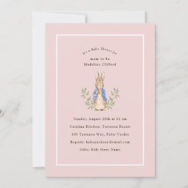 Invitación Conejo Clásico de Cuento de Hadas Rosa para Baby S
