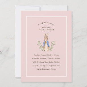 Invitación Conejo Clásico de Cuento de Hadas Rosa para Baby S