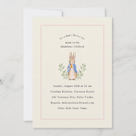 Invitación Conejo clásico de cuento de hadas rosa para baby s