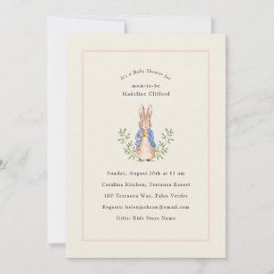 Invitación Conejo clásico de cuento de hadas rosa para baby s