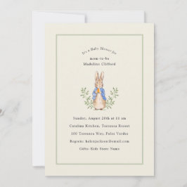 Invitación Conejo clásico de cuento de hadas Sage Baby Shower