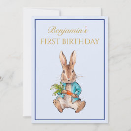 Invitación Conejo Clásico Primer Cumpleaños