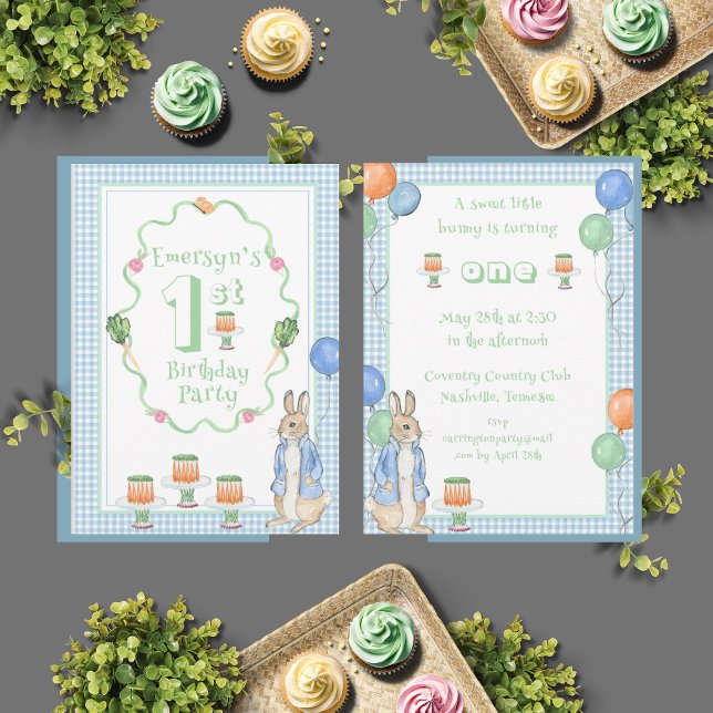 Invitación Conejo Conejo Conejo Conejo Conejo Verde Primer Fi (Subido por el creador)