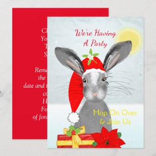 Invitación Conejo conejo conejo conejo navidad cutáneo perona