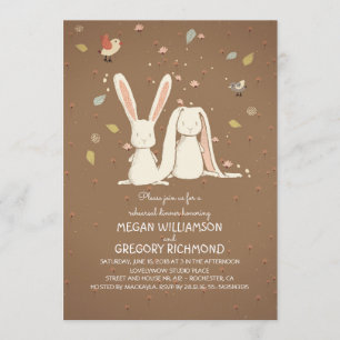 Invitación conejo conejo pareja de leñadores ensayo cena