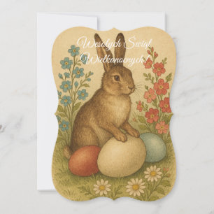 Invitación Conejo conejo polaco de pascua Wesolych Swiat
