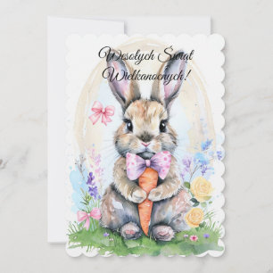 Invitación Conejo conejo polaco de pascua Wesolych Swiat