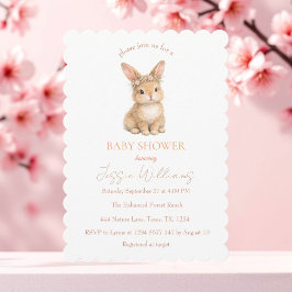 Invitación Conejo Cute Bunny Pascua Aquarela Baby Shower