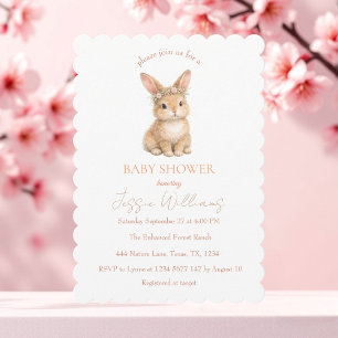 Invitación Conejo Cute Bunny Pascua Aquarela Baby Shower