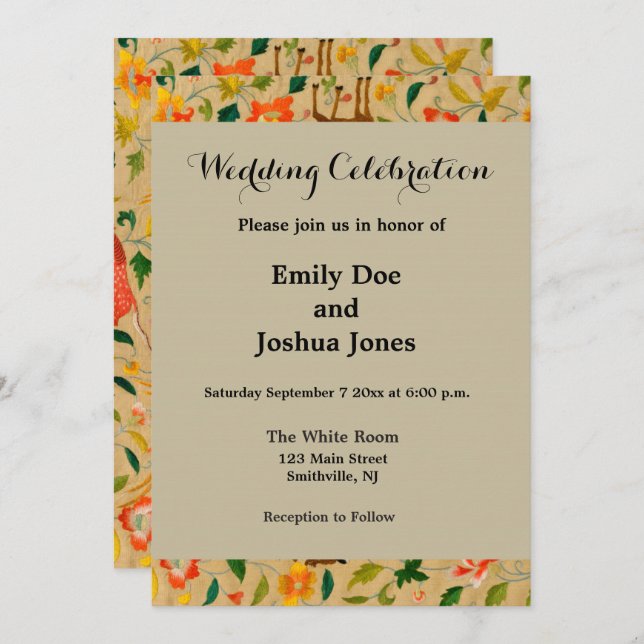 Invitación Conejo de aves de corral de animales antiguos (Anverso / Reverso)