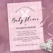 Conejo de Baby Shower Rosa Diamante
