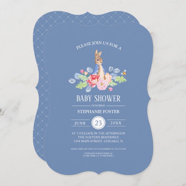 Invitación Conejo de bebé dulce | Baby Shower de conejo (Anverso / Reverso)