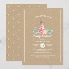 Invitación Conejo de bebé dulce | Baby Shower de conejo